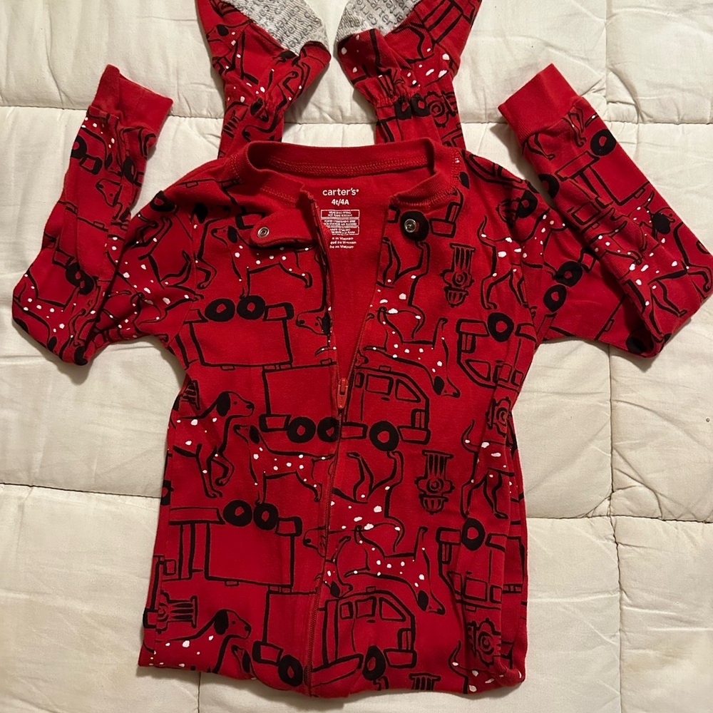 Carter's Bright Red Kids Overalls - Picture 1 of 2